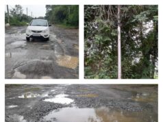 *सड़क पर गड्ढे या गड्ढों पर सड़क – मिशन स्कूल के आगे हाल बेहाल*