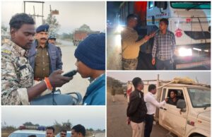 शराब पीकर वाहन चलाने वालों पर पुलिस का शिकंजा, जिले में एक ही दिन 38 वाहन चालकों पर कार्रवाई