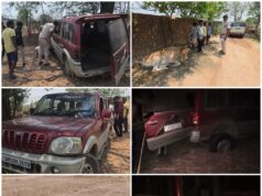 पुलिस की बड़ी सफलता — गौवंश तस्करी की कोशिश नाकाम, तस्कर स्कार्पियो वाहन छोड़ फरार