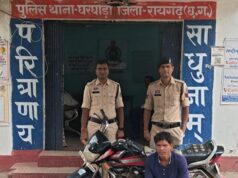 निगरानी बदमाश महेश पैंकरा फिर चढ़ा घरघोड़ा पुलिस के हत्थे, 24 घंटे में चोरी की बाइक और मोबाइल बरामद