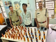 68 अंग्रेजी शराब बरामद, आबकारी एक्ट के तहत कार्रवाई