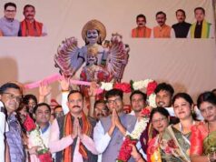 रायगढ़ के सहस्रबाहु चौक में स्थापित हुई श्री राज राजेश्वर भगवान सहस्रबाहु की भव्य प्रतिमा