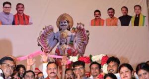 रायगढ़ के सहस्रबाहु चौक में स्थापित हुई श्री राज राजेश्वर भगवान सहस्रबाहु की भव्य प्रतिमा